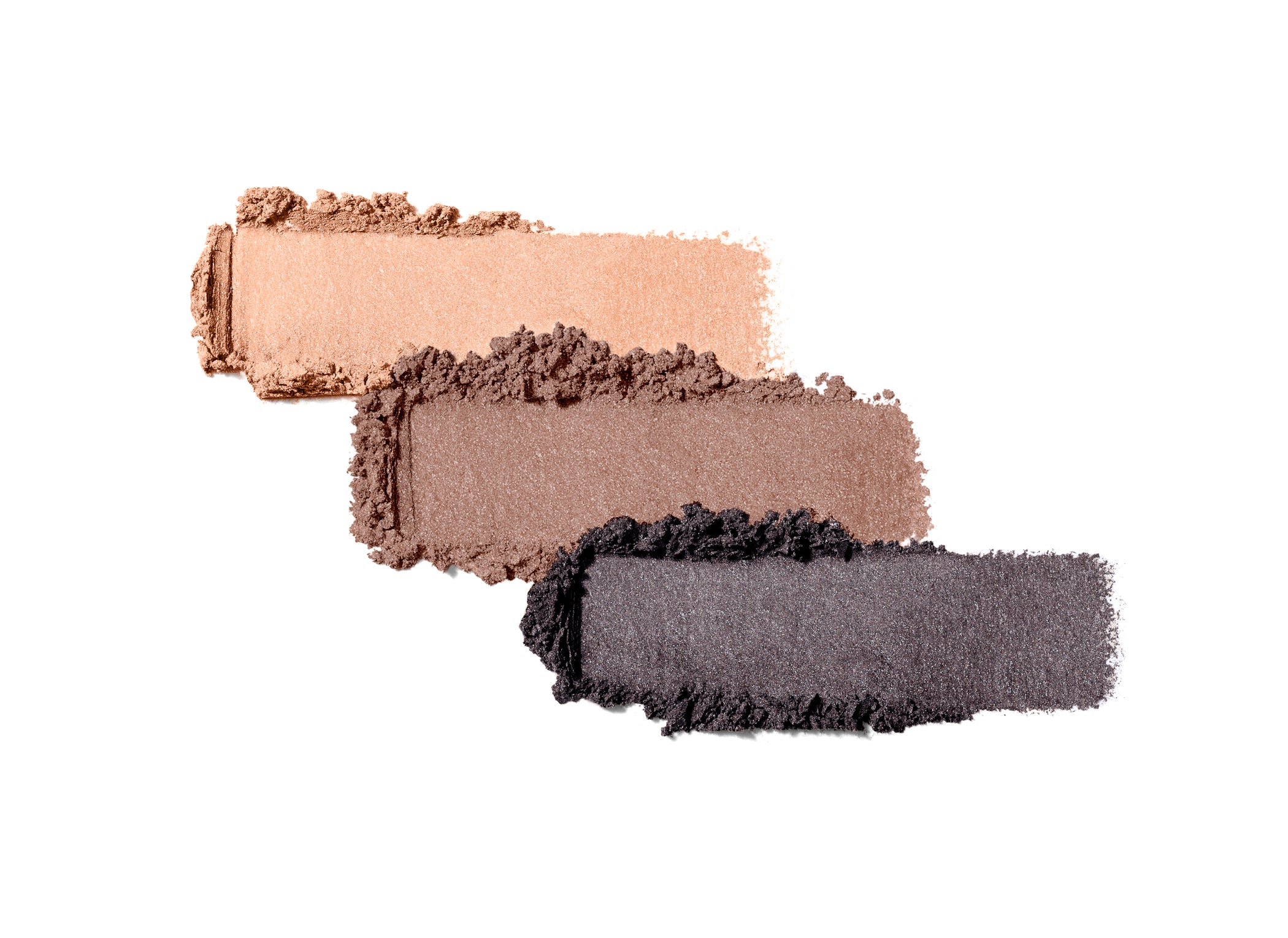 swatch eyeshadow palette trio shimmer beige, bruin en zwart